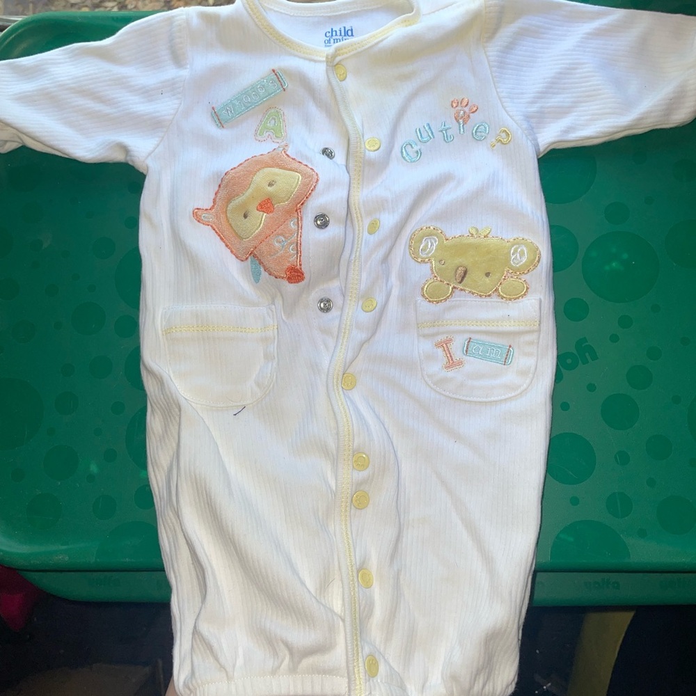 Child of Mine White Pajamas with Animal Print